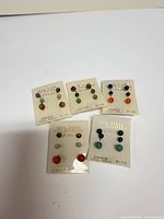 All five Coro earring cards laid out