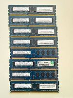 Eight DDR3 DIMMs laid out side-by-side