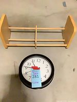 Clock and shelf shown together for scale and inclusion