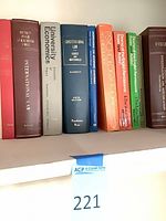 Shelf view showing International Law, University Economics, Constitutional Law and other titles