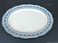 Full view of oval platter showing pattern and size