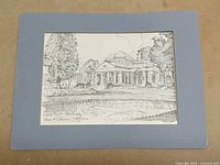 Full view of matted Monticello print