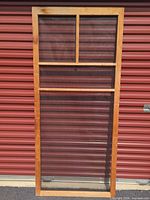 full view of front of wood frame screen