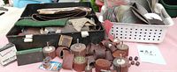 Overall lot showing discs, belts, flap wheels, drums, cases