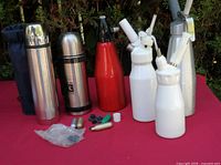 Group shot showing all beverage containers and accessories