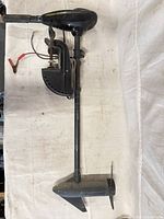Full view of Minn Kota trolling motor showing head, shaft, propeller