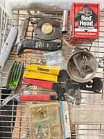 Overview of tools and hardware on shelf