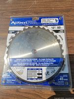 Front view of packaged Avanti Pro 12" 80-tooth saw blade