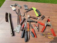 All tools spread on tabletop