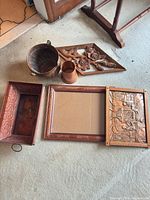 All six items laid out on floor showing designs and condition