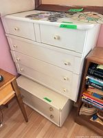 Front view showing both dresser sections stacked