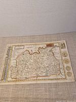 Full view of entire Surrey county map on paper