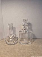 Both decanter with stopper and vase full view
