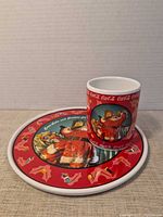 Mug placed on top of matching plate showing overall set
