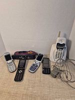 All devices arranged to show fronts and accessories