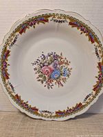 front view of porcelain plate showing full design