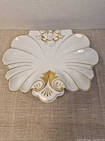 Top view showing full shell shape and gold trim