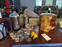 Group shot of all barware items on table