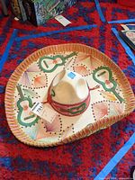 Top view of sombrero showing overall embroidery design