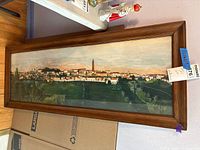 Full front view of framed panoramic landscape print