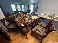 Dining table with six chairs overview