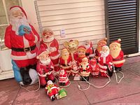 Group shot of all blow mold figures showing variety and cords