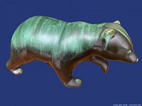 Glazed ceramic bear figurine right side view