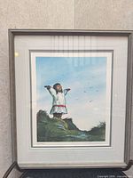 Full view of framed print showing artwork, matting and frame