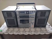 Front view of Sony FH-7 system with both SS-78 speakers attached