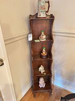 Full view of wood etagere front
