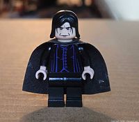 Front view of Snape minifigure standing upright