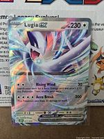Front view of Lugia EX card displaying artwork, stats, set number