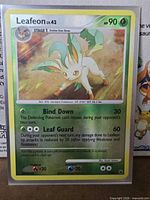 Front view of Leafeon reverse holo card