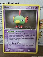 Front of Natu card showing artwork, HP, attacks, set info