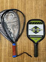 Overview of both racquetball racquet and pickleball paddle