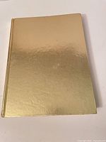 Front view showing gold metallic hardcover