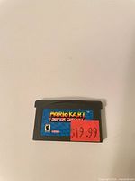 Front view of Mario Kart Super Circuit GBA cartridge