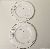Two Waterford Ballet Ribbon dinner plates front view
