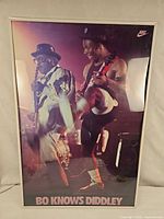 Full view of framed Nike Bo Knows Diddley poster
