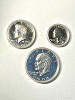 Obverse of all three Bicentennial proof coins