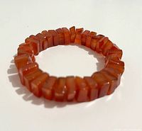 bracelet angled view showing bead shape and color