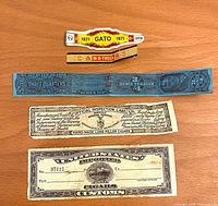 Front view of all five inspection bands showing text and graphics