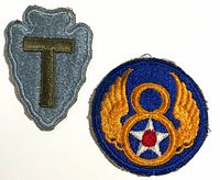 Front view of both patches showing designs