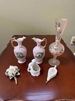 Group shot of all decorative pieces on table