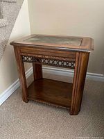 Side table front view showing full structure