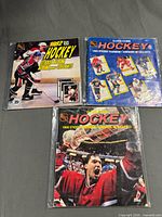 Front covers of all three sticker albums in protective sleeves