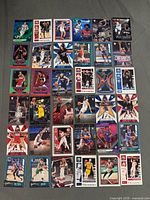 Full layout of all approx. 35 Panini 2020-21 NBA cards