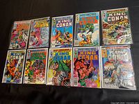 All six King Conan comics laid out in two rows showing full covers