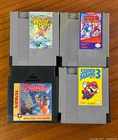 All four NES cartridges front view
