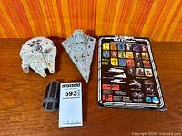 Millennium Falcon, Imperial Star Destroyer with Rebel Blockade Runner, two TIE Fighter wings, cardback